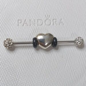 Pandora Vintage Stirling Silver Big Smooth Heart Charm (2 Listed Separately)